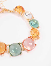 Gold Transparent Round Stone Bracelet - link has visual effect only