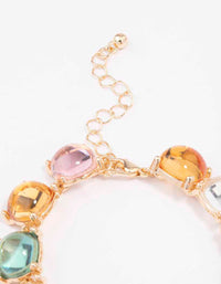 Gold Transparent Round Stone Bracelet - link has visual effect only