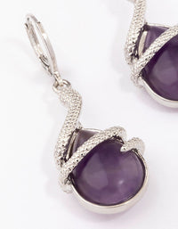 Silver Amethyst Snake Wrapped Drop Earrings - link has visual effect only