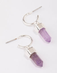 Silver Plated Amethyst Drop Earrings - link has visual effect only