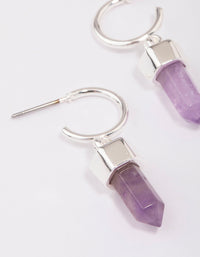 Silver Plated Amethyst Drop Earrings - link has visual effect only