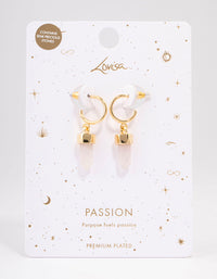 Gold Plated Rose Quartz Drop Earrings - link has visual effect only