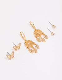 Gold Plated Dream Catcher Earring 3-Pack - link has visual effect only