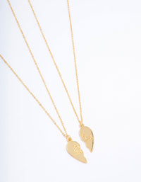 Gold Plated Best Friend Heart Pendant Necklace Pack - link has visual effect only