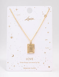 Gold Plated Heart Book Locket Pendant Necklace - link has visual effect only