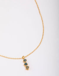 Gold Plated Aligned Green Aventurine Pendant Necklace - link has visual effect only
