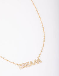 Gold Plated Dream Script Necklace - link has visual effect only