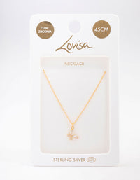 Gold Plated Sterling Silver Butterfly & Angel Cubic Zirconia Pendant Necklace - link has visual effect only