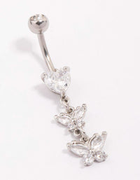 Surgical Steel Heart Butterfly Drop Belly Piercing - link has visual effect only