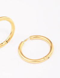 Gold Plated Surgical Steel Polished Hoop Earrings - link has visual effect only