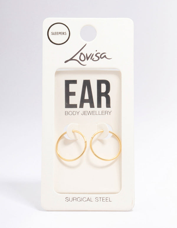 Gold Plated Surgical Steel Sleeper Earrings 16mm Lovisa