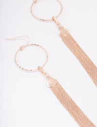 Rose Gold Circular Tassel Drop Earrings - link has visual effect only