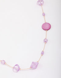 Rose Gold Round Purple Stone Necklace - link has visual effect only