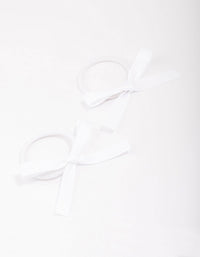 White Mini Bow Hair Tie Pack - link has visual effect only