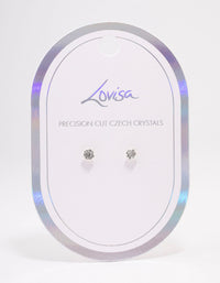 Silver Round Crystal Stud Earrings - link has visual effect only