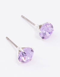 Silver Lilac Crystal Stud Earrings - link has visual effect only