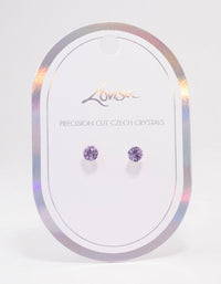 Silver Lilac Crystal Stud Earrings - link has visual effect only