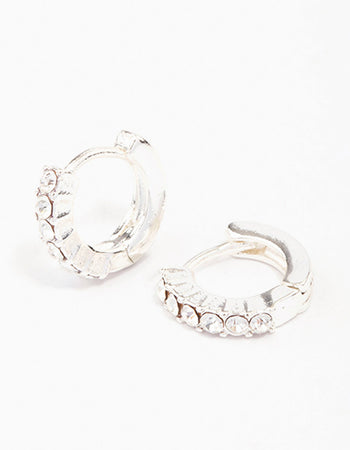 Small CZ Hoop Earring 925 Sterling Silver | Musemond