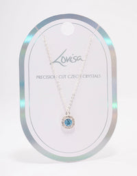 Silver Aqua Halo Pendant Necklace - link has visual effect only