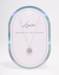 Silver Pear Crystal Halo Pendant Necklace - link has visual effect only