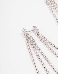 Silver Tassel Cup Chain Drop Earrings - link has visual effect only