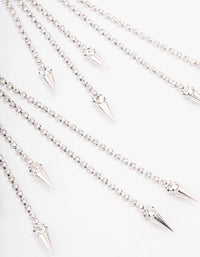 Silver Tassel Cup Chain Drop Earrings - link has visual effect only