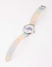 Kids Rainbow Glitter Faux Leather Watch - link has visual effect only