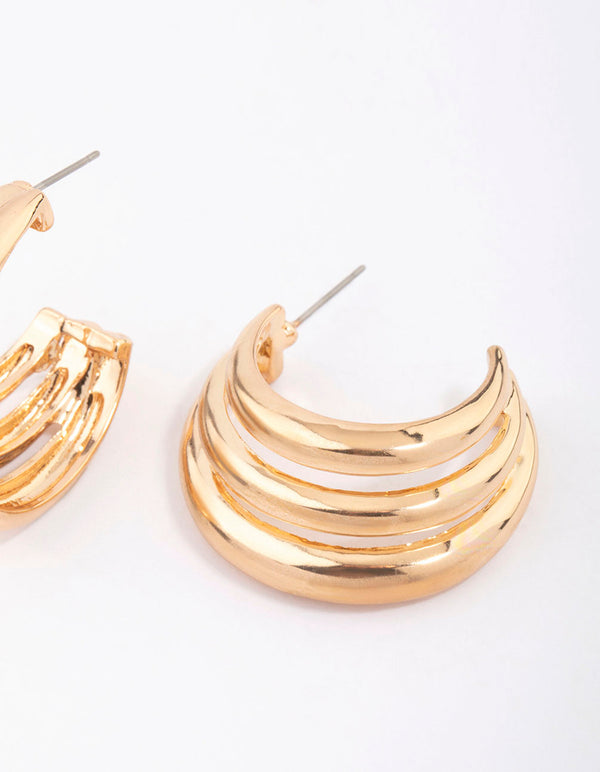 Layered shop hoop earrings