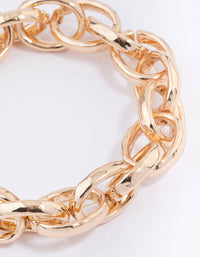 Gold Large Chain Stretch Bracelet - link has visual effect only