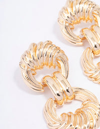 Gold Textured Knotted Drop Earrings - link has visual effect only