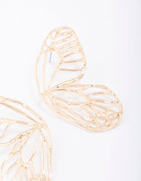 Gold Butterfly Wing Stud Earrings - link has visual effect only