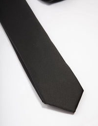 Fabric Black Classic Necktie Scarf - link has visual effect only