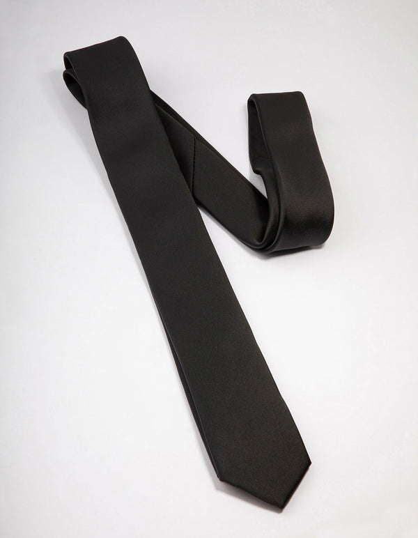 Fabric Black Classic Necktie Scarf