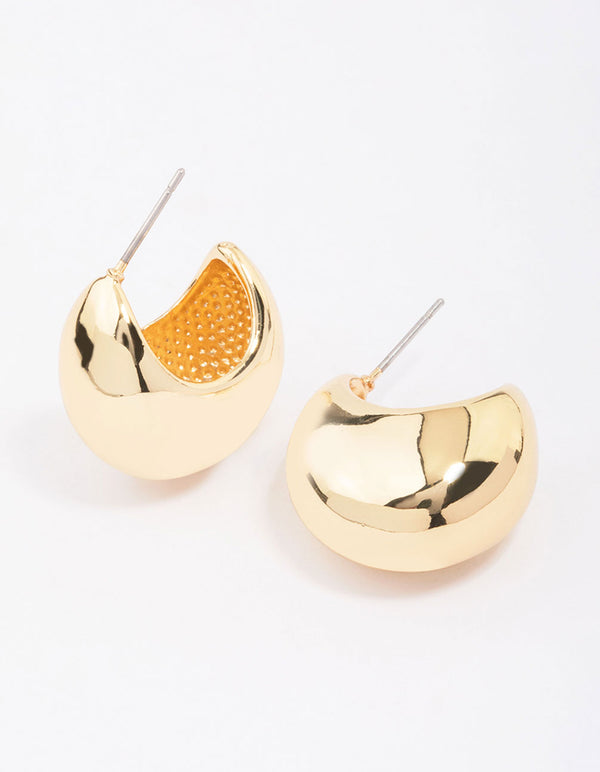 Gold Plated Chunky Hoop Earrings