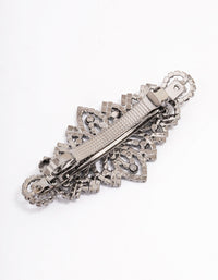 Black Ornate Diamante Hair Clip - link has visual effect only