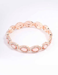 Rose Gold Marquise & Pink Diamante Stretch Bracelet - link has visual effect only