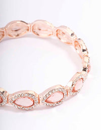 Rose Gold Marquise & Pink Diamante Stretch Bracelet - link has visual effect only