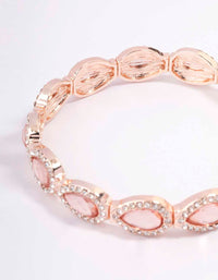 Rose Gold Marquise & Pink Diamante Stretch Bracelet - link has visual effect only