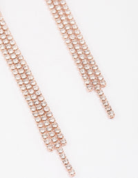 Rose Gold Diamante Twisted Chain Drop Earrings - link has visual effect only