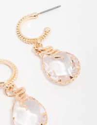 Cluster Quartz Snake Facet Hoop Earrings - link has visual effect only