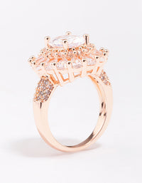 Rose Gold Glistening Cubic Zirconia Oval Cocktail Ring - link has visual effect only