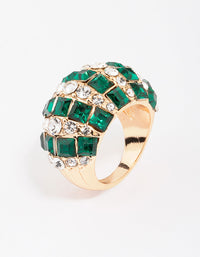 Gold Emerald Stripe Dazzling Ring - link has visual effect only