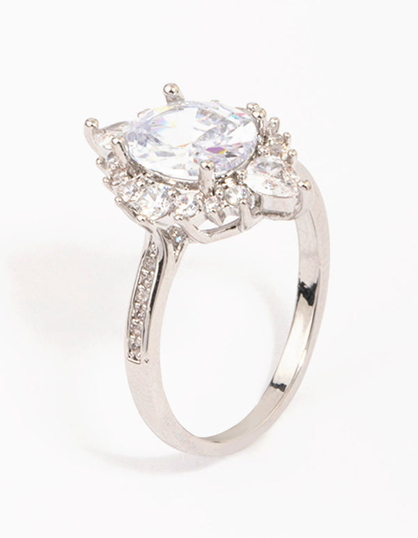 Silver Shining Star Cubic Zirconia Ring