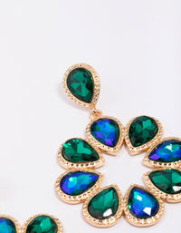 Gold Colourful Round Stone Drop Earrings - link has visual effect only