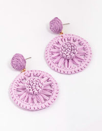 Gold & Purple Wrapped Wheel Drop Earrings - link has visual effect only