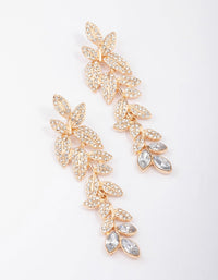 Gold Bling Leaf Drop Earrings - link has visual effect only