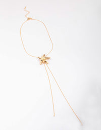 Gold Metal Flower Bolo Necklace - link has visual effect only