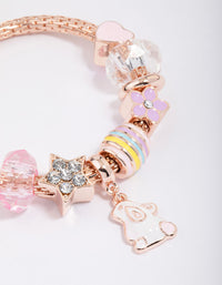 Kids Rose Gold Easter Bunny Charm Stretch Bracelet - link has visual effect only