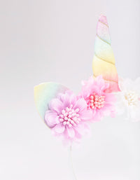 Kids Fabric Unicorn & Flower Headband - link has visual effect only