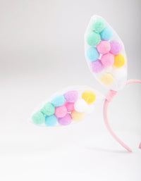 Kids Fabric Pom Pom Bunny Ear Headband - link has visual effect only